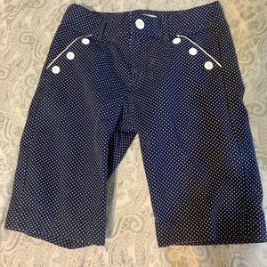 Cherokee navy with white polka dots shorts